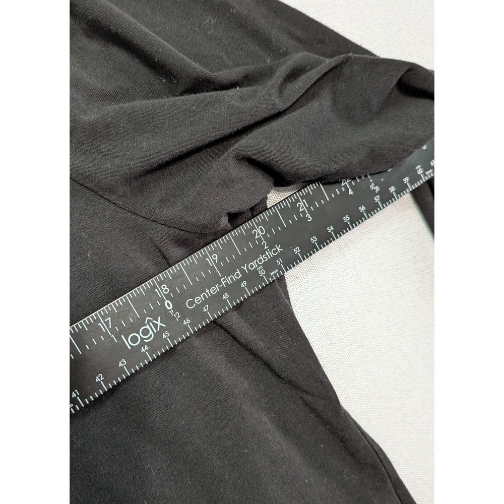 Chico's The Ultimate Tee Women Size 3 XL Black Excellent 3/4 Sleeve V-Neck Top - Picture 2 of 5